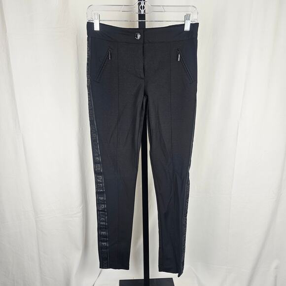Karl Lagerfeld Paris Black Side Logo Pants Size 4 NWOT - Picture 1 of 7